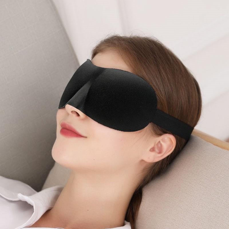 Miếng Bịt Mắt Ngủ Màu Đen, Miếng Che Mắt Ngủ, Mặt Nạ Ngủ Nam Nữ Thoáng Khí, Mềm Mại, Tiện Dụng Ngủ Trưa. Kingler 5130