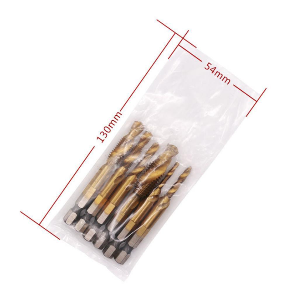 6 Piece Tap Drill Set Tap Drill Combo Deburr Countersink Bits