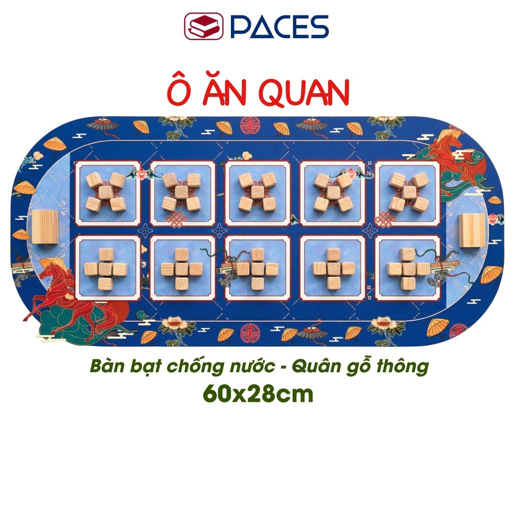 Bộ Ô Ăn Quan Trò Chơi Dân Gian Chất Liệu Bạt Chống Nước, Quân Gỗ Thông - SKIDS
