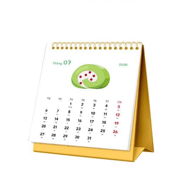 Lịch Bàn Mini - Cake Matcha