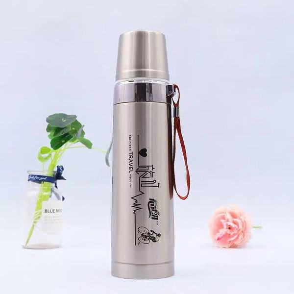 Bình Giữ Nhiệt Nóng Lạnh Cao Cấp Pure Healthy Happy 800ml, Bình Giữ Nhiệt Inox304 Không Gỉ Có Nắp Đậy Chống Tràn