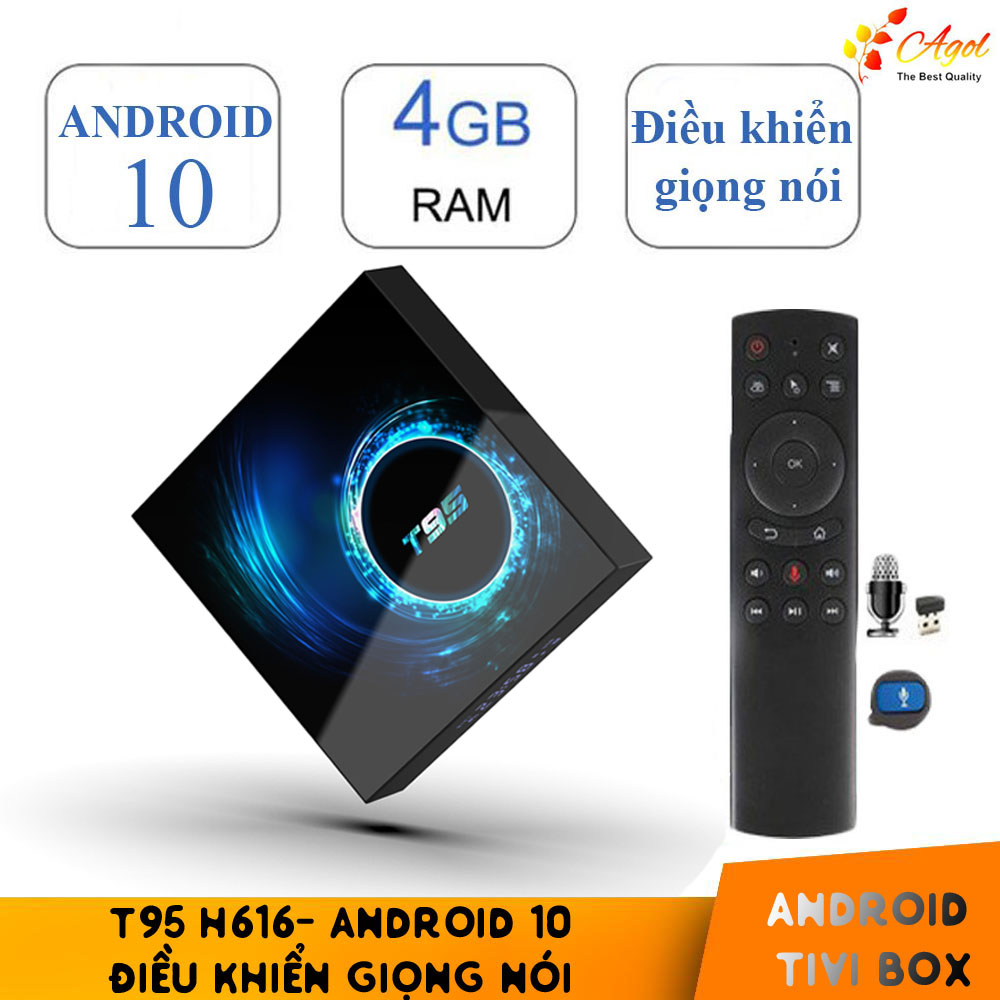 Android T95 Ram 4G điều khiển giọng nói tiếng Việt có chức năng chuột bay wifi kép 2 băng tần bluetooth cài sẵn phim, truyền hình cáp miễn phí vĩnh viễn - Hàng Nhập Khẩu