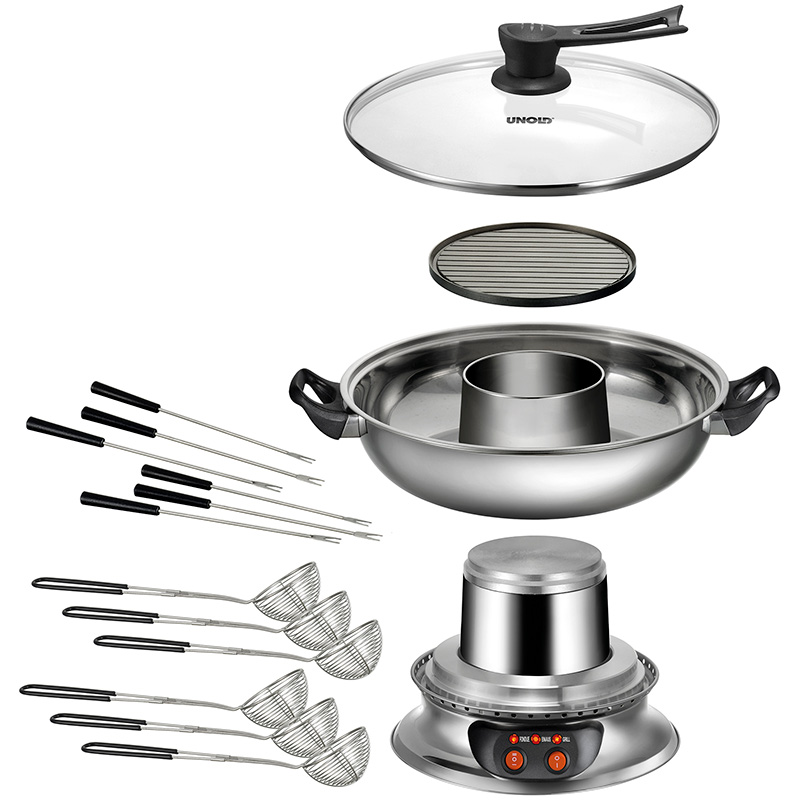 Nồi lẩu nướng 2 in 1 Unold 48746 Asia Fondue - hàng chính hãng