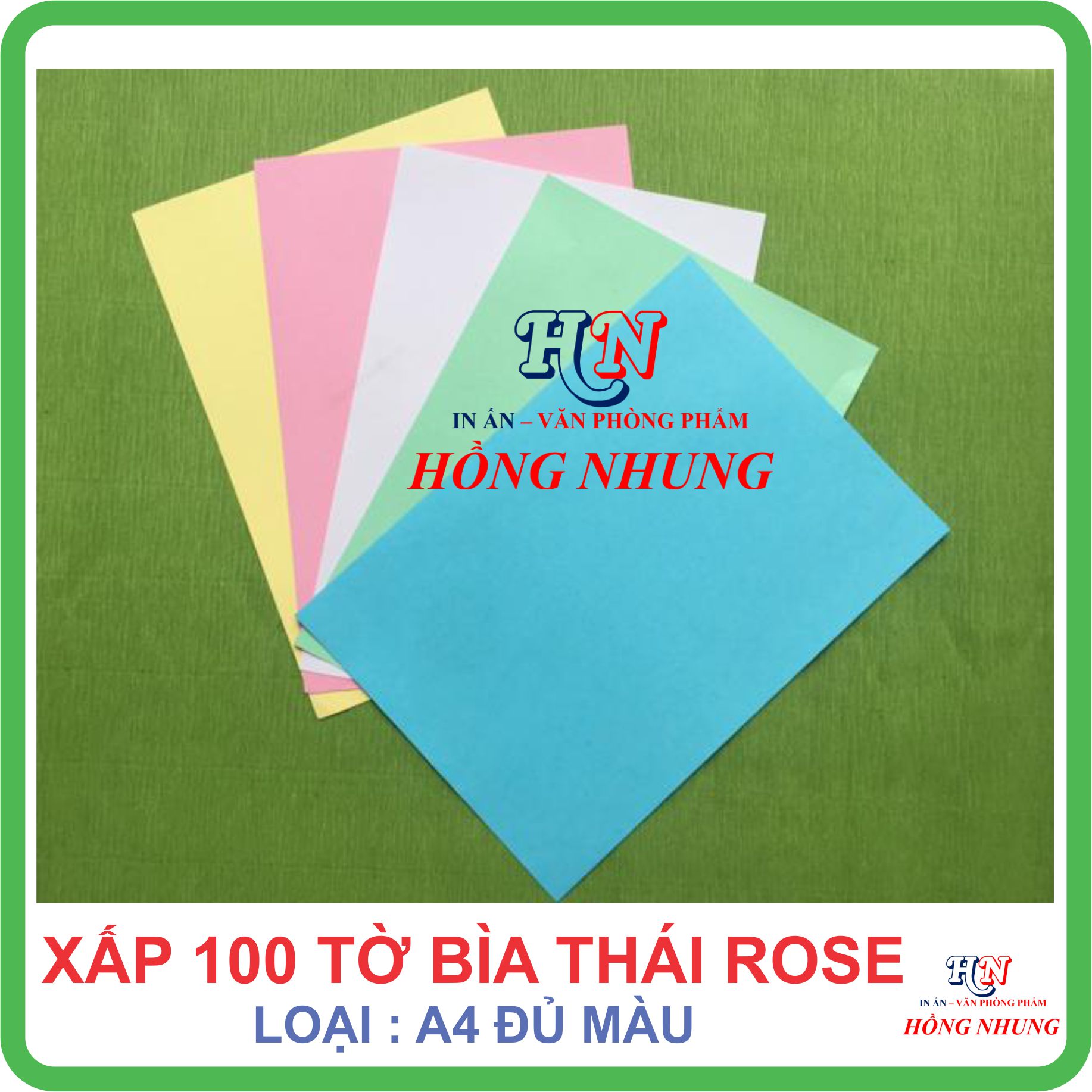 [SALE] Xấp 100 tờ Bìa Thái A4 Rose, Bìa Cứng A4, định lượng 180 gsm