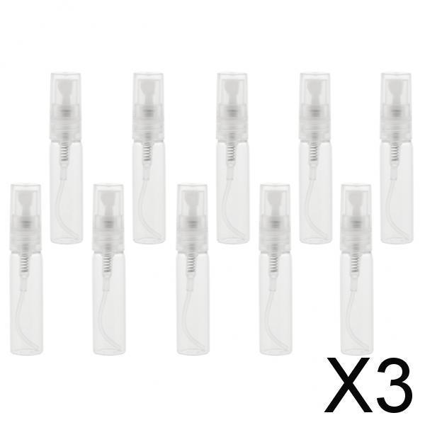 3x10Pcs Glass Perfume Empty Bottle Pump Sprayer Refillable Travel 5ml