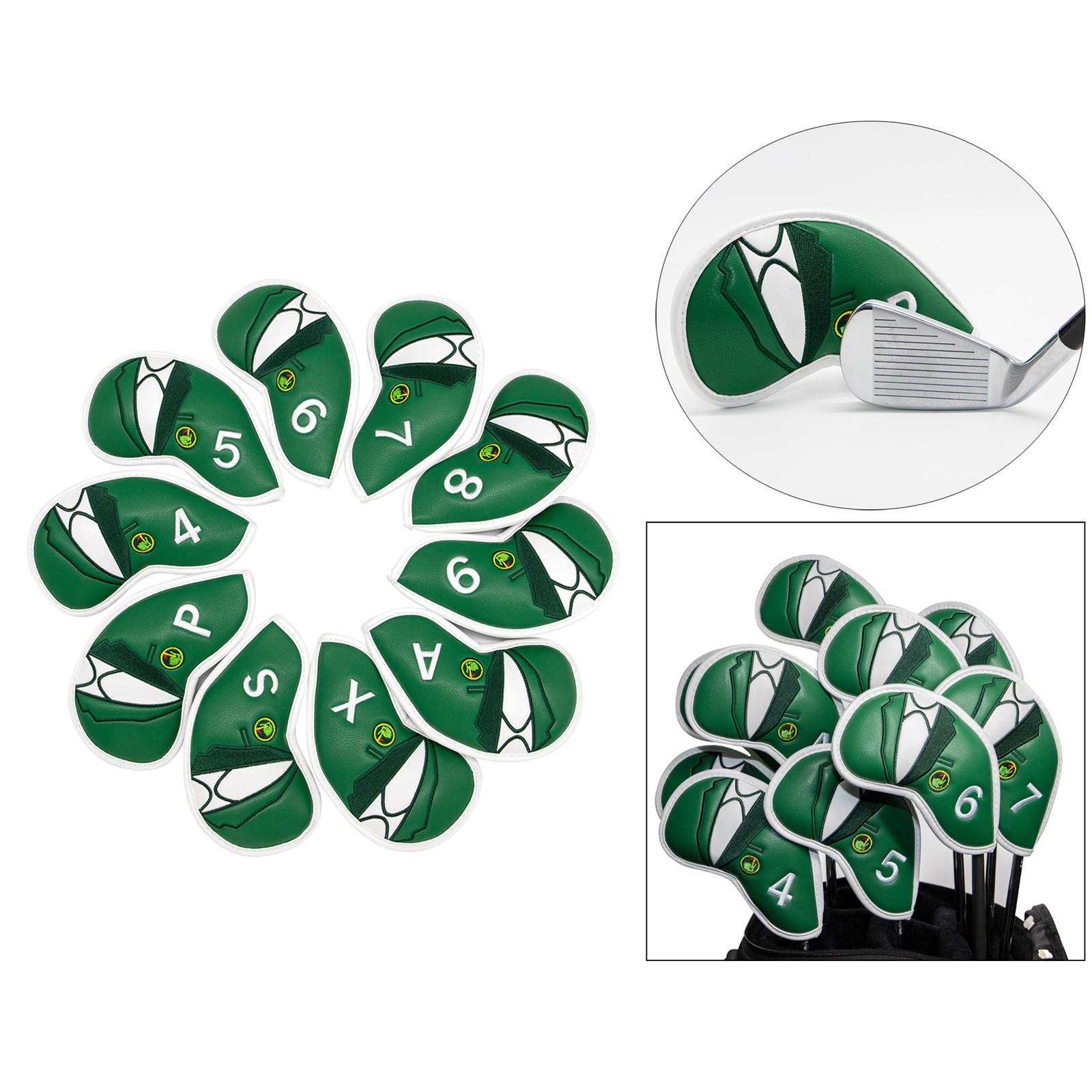 Leather Golf Iron Head Covers Set Headcovers Protector Accessories