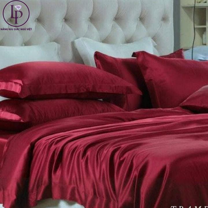 Bộ Drap Gối Phi Lụa Cao cấp hàng loại 1 chất vải dày hàng mát Lan Bedding