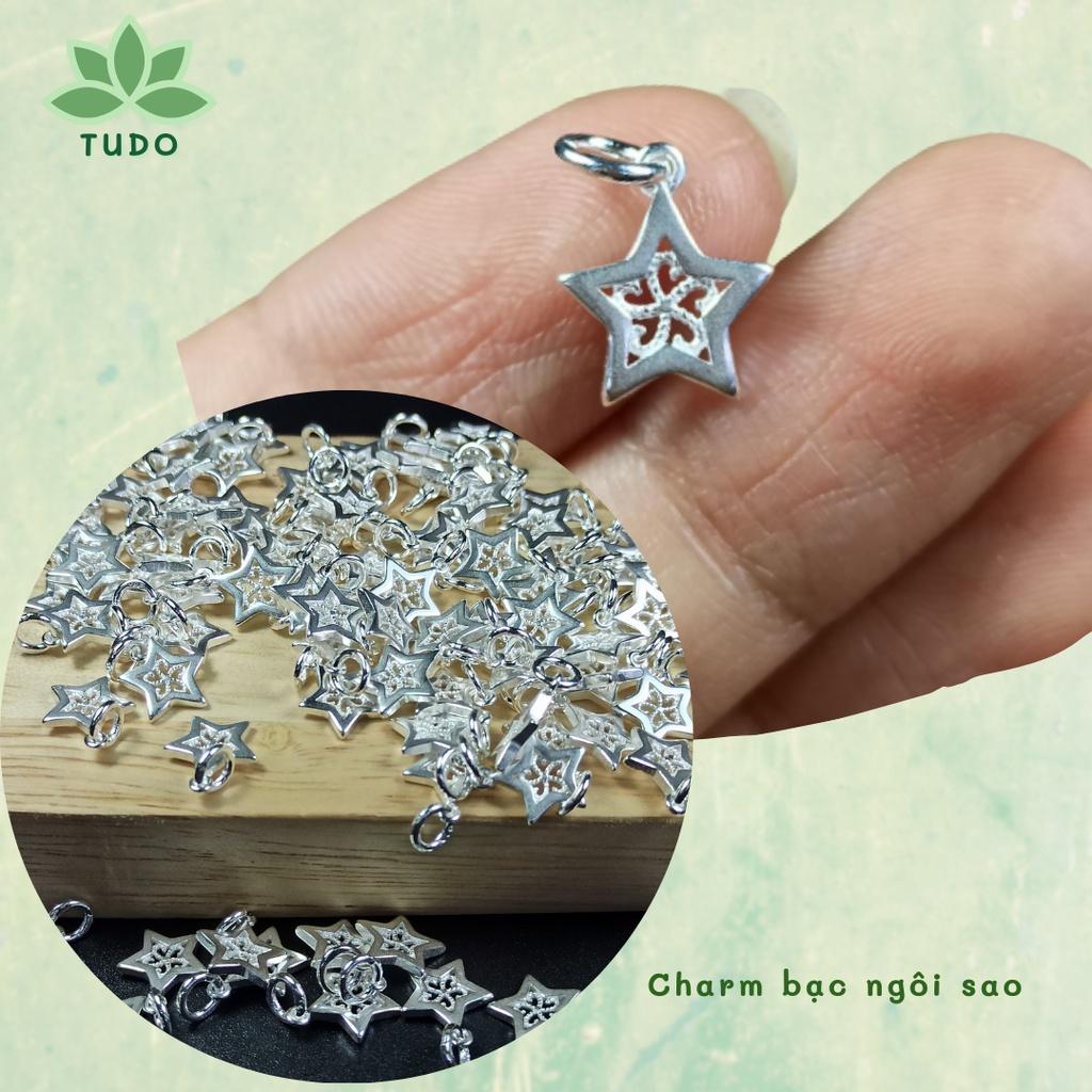 Charm treo bạc 925 mix vòng đá phong thủy DY vương miện, ngôi sao, hoa sen, bông tuyết 