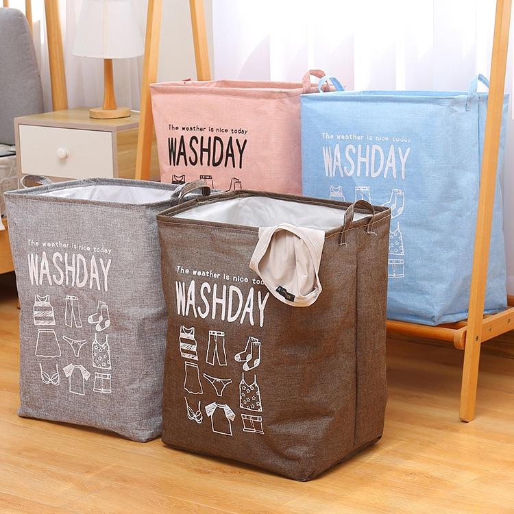 Giỏ Đựng Quần Áo Bằng Vải Cỡ Lớn, Túi Đựng Chăn Màn Đa Năng WASHDAY Có Thể Gấp Gọn Vintage Xinh Xắn