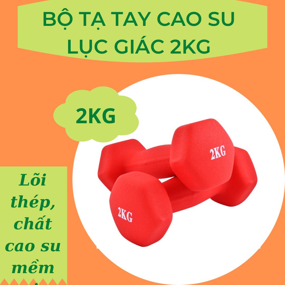 Tạ tay cao su 2kg cho bé giúp tăng cường sức khỏe và rèn luyện thể chất