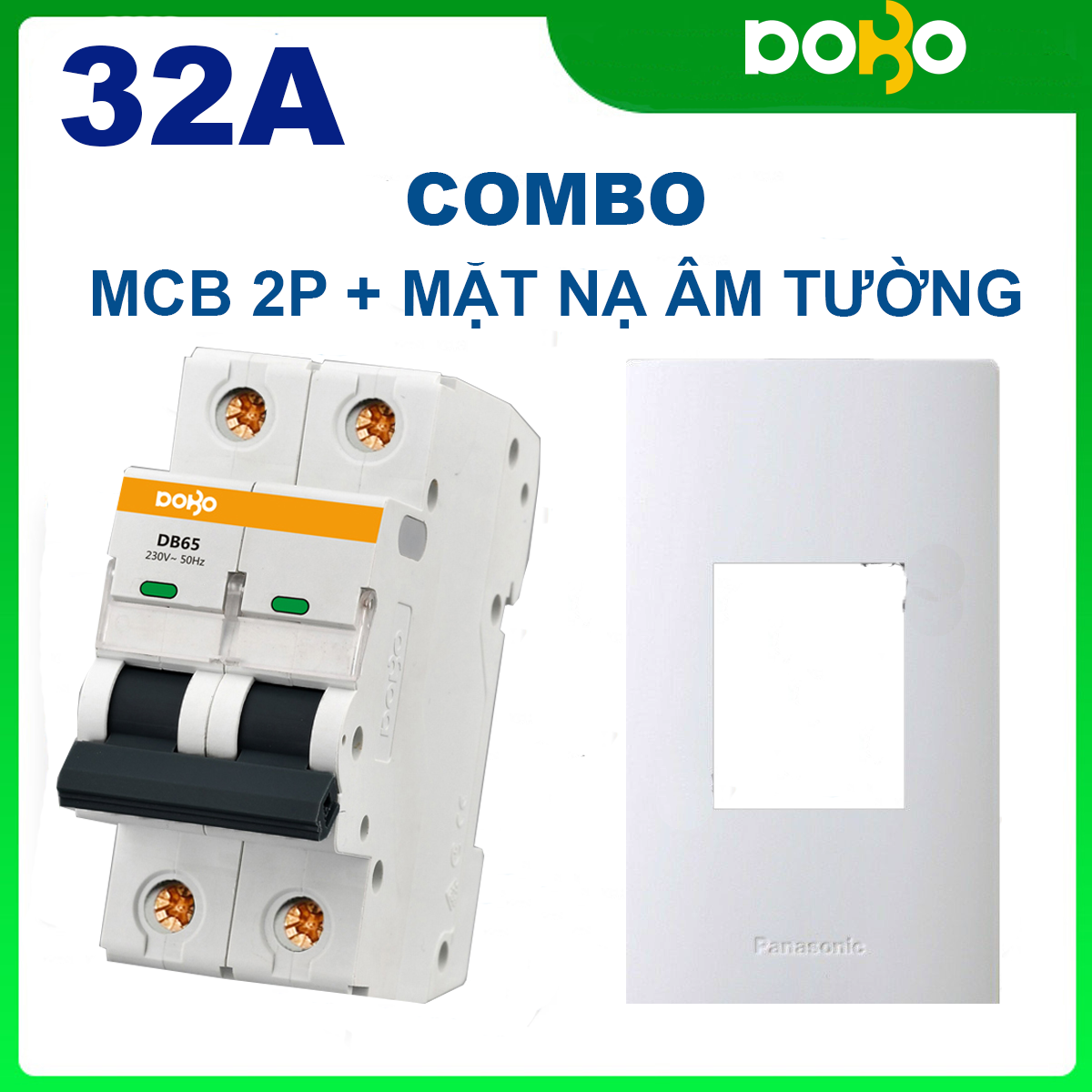 [HÀNG CHÍNH HÃNG]  Cầu Dao Tự Động MCB 2P 32A 6kA DOBO KOREA LOẠI TỐT - CHỐNG CHẬP - CHỐNG QUÁ TẢI