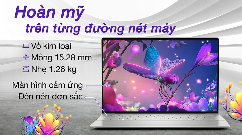 Máy Tính Xách Tay Màn Hình Cảm Ứng Laptop 2 Trong 1 Dell XPS Plus 13 9320 5CG56 Core i7-1260P/16GD5/512GSSD/13.4T/3.5K/OLED/ALU_CB/IPS/FP/55W/W11SL+OFFI/LED_KB/BẠC - Hàng Chính Hãng