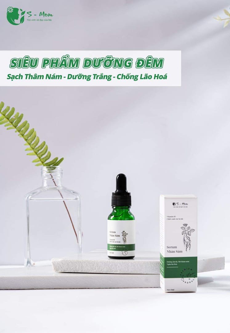 Serum Nhân Sâm S-mom Cho Mẹ Bầu Và Sau Sinh Dưỡng Da Chuyên Sâu Cấp Ẩm Ngăn Ngừa Lão Hóa Da