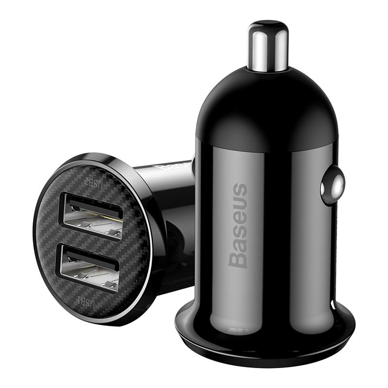 Tẩu sạc 2 cổng USB dùng trên xe hơi Baseus Grain Pro Car Charger