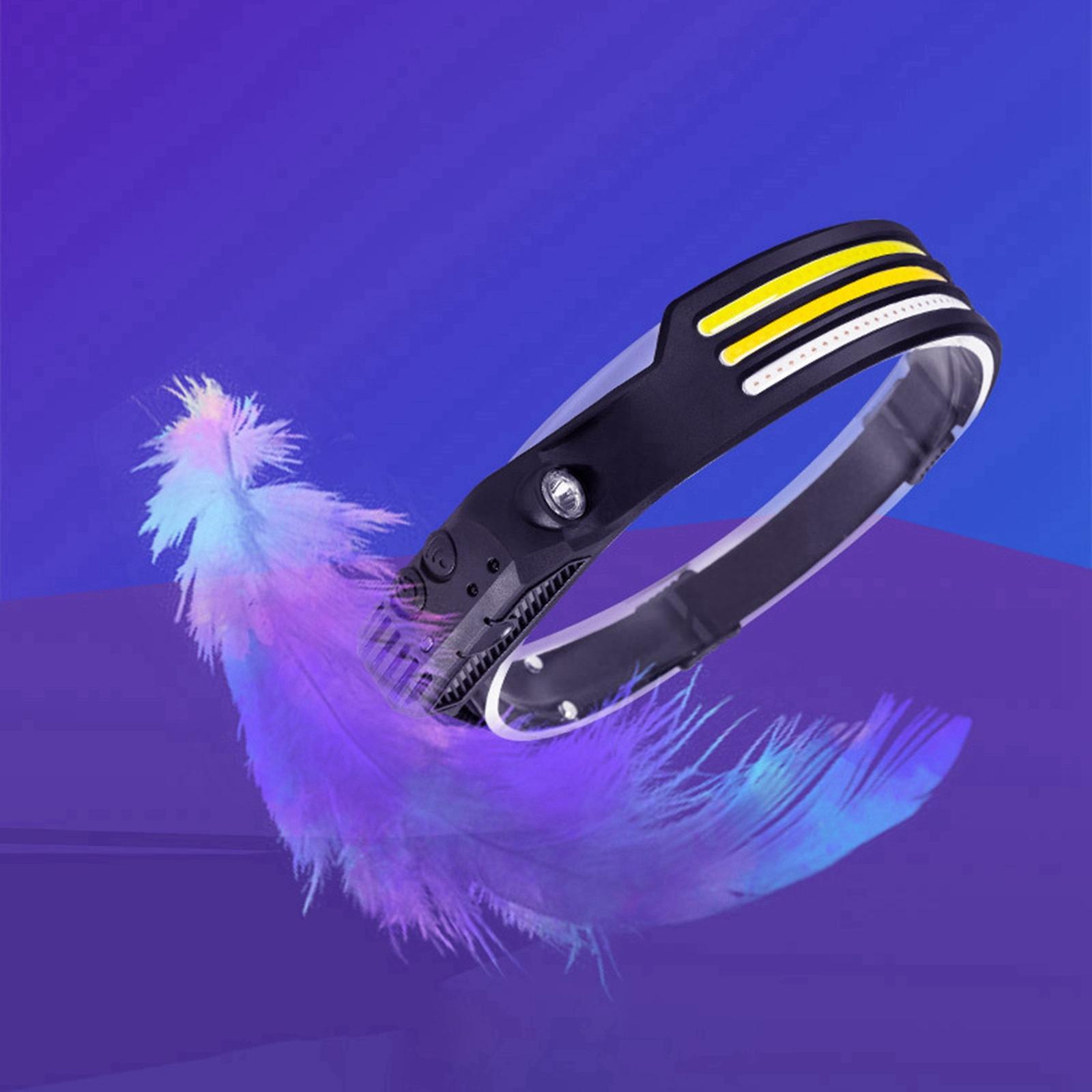 Waterproof LED Headlamp Broadbeam USB Flashlight for Running Jogging Climbing Emergency