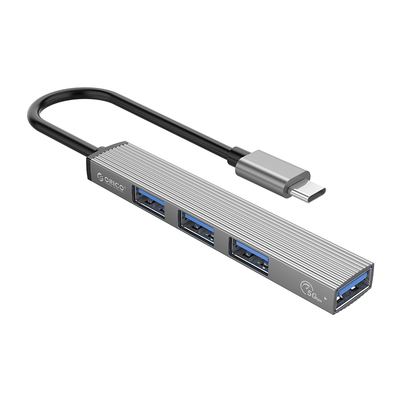 Bộ Chia Type C Ra 4 Cổng USB 3.0 &amp; 2.0 ORICO AH-13-GY-BP Hàng Chính Hãng