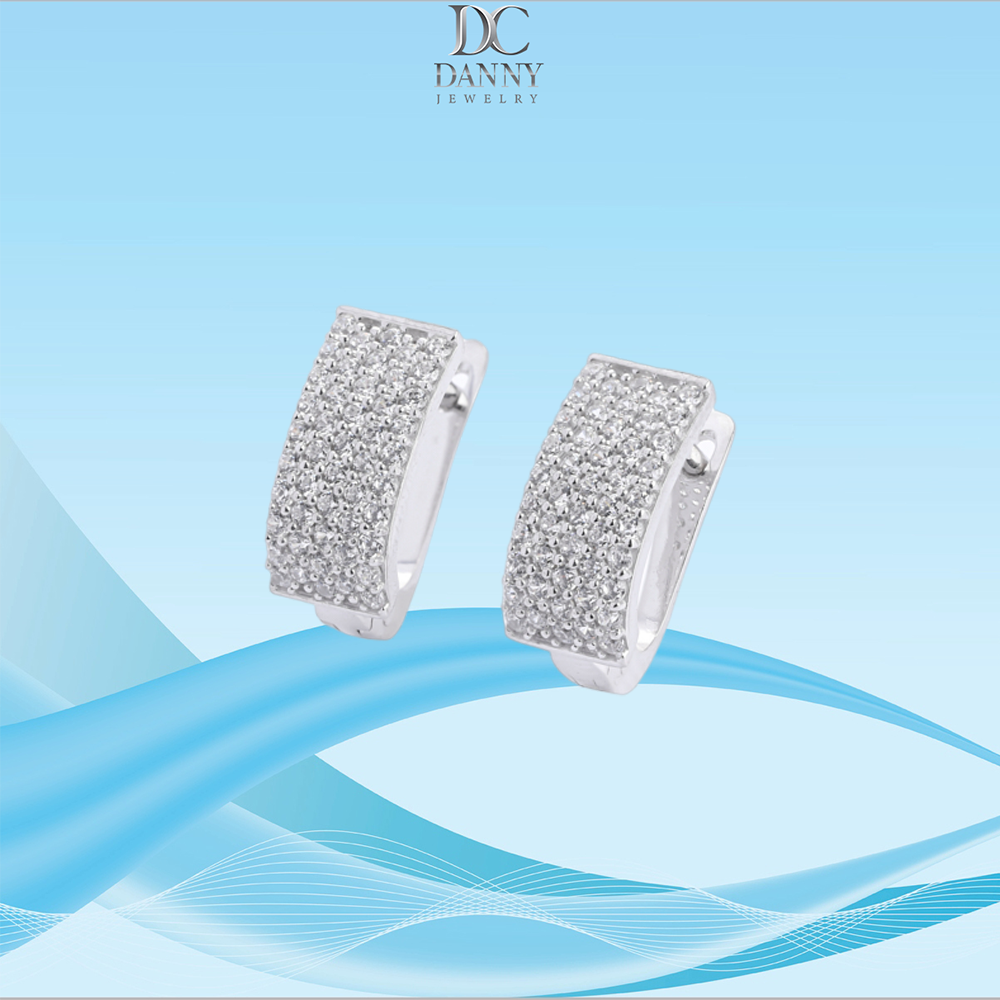 Bông Tai Nữ Bạc 925 Danny Jewelry Xi Bạch Kim Đính đá CZ NI4GZ020
