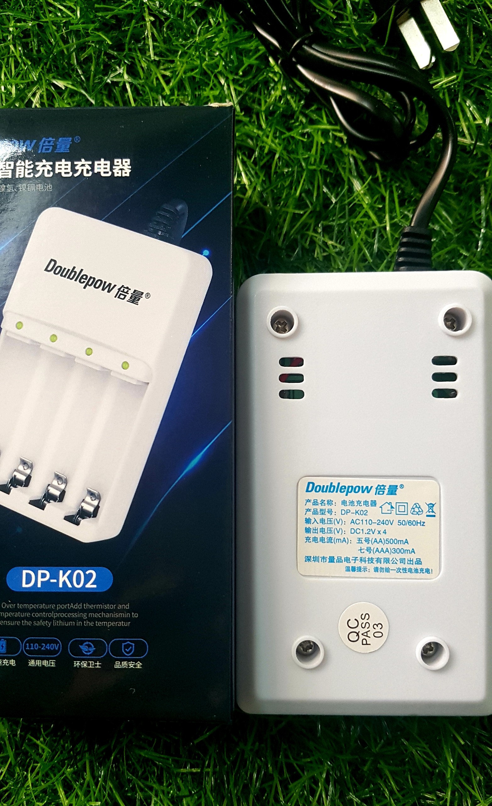 Bộ Sạc Pin Tiểu Doublepow K02 Dòng Sạc Nhanh - Tự ngắt - An Toàn - Sạc các loại Pin AAA, AA Sạc Pin Micro Không Dây - Sạc Pin Đồ Chơi Điện Tử - Sạc Pin Tiểu Dung Lượng Cao Hàng Chính Hãng