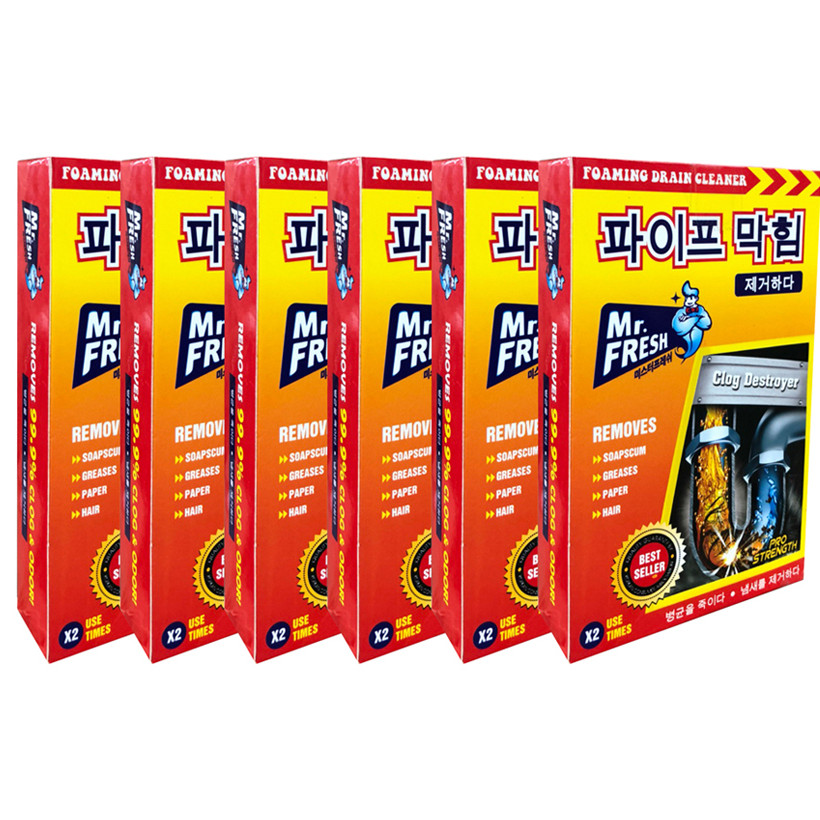 Combo 6 hộp 12 gói bột thông tắc làm sạch đường ống Hàn Quốc (100g/gói)