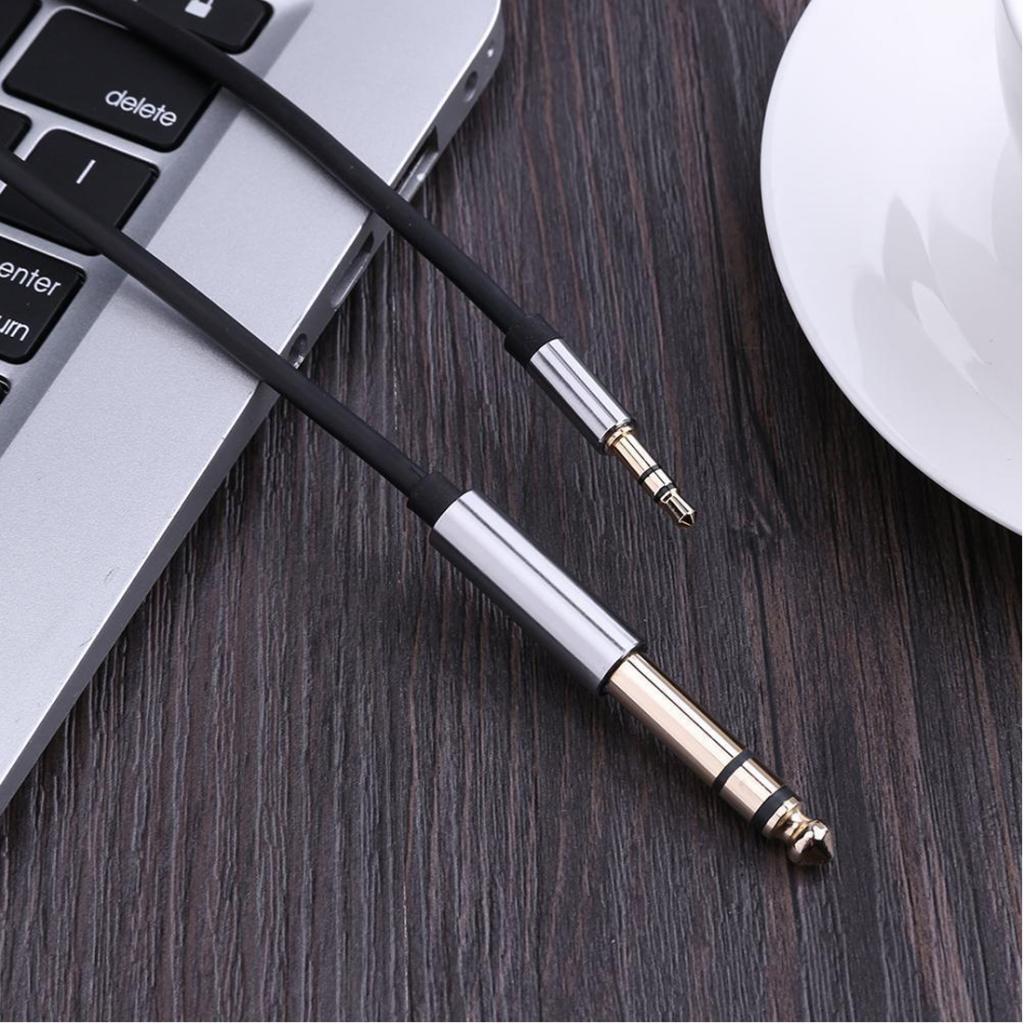 2Pieces 1.5m 3.5mm 1/8" Male To 6.35mm 1/4" Male