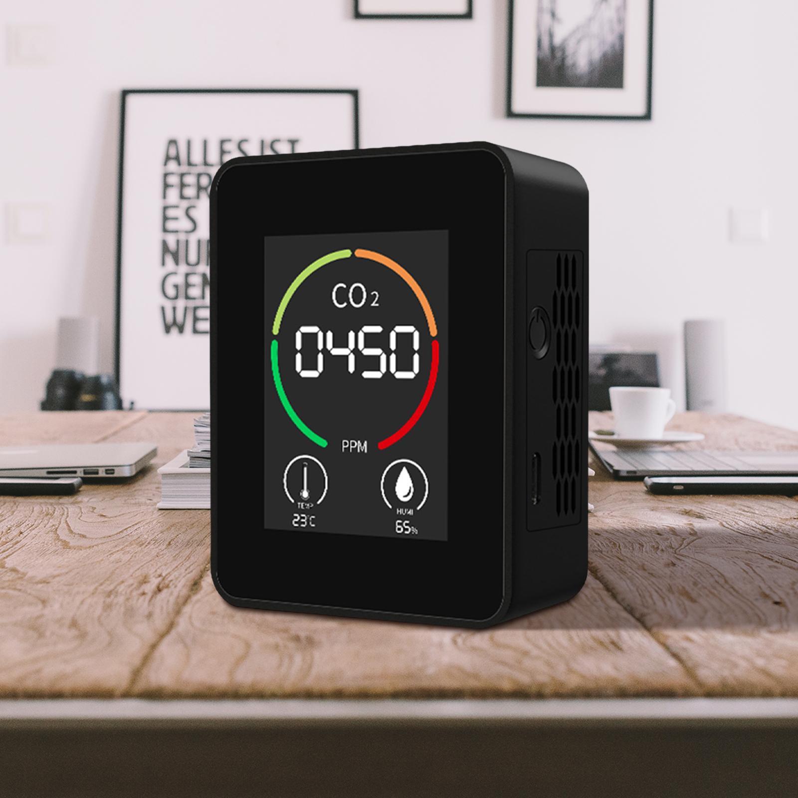 Household CO2 Tester Temperature Humidity Monitor High Accuracy with Backlight Indoor Air Quality Monitor Multifunctional for Indoor Garden
