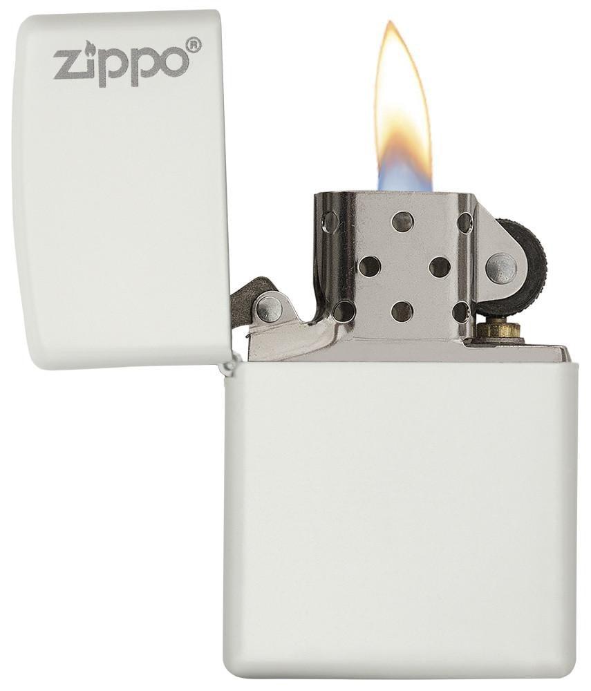 Bật Lửa Zippo White Matte With Logo 214ZL