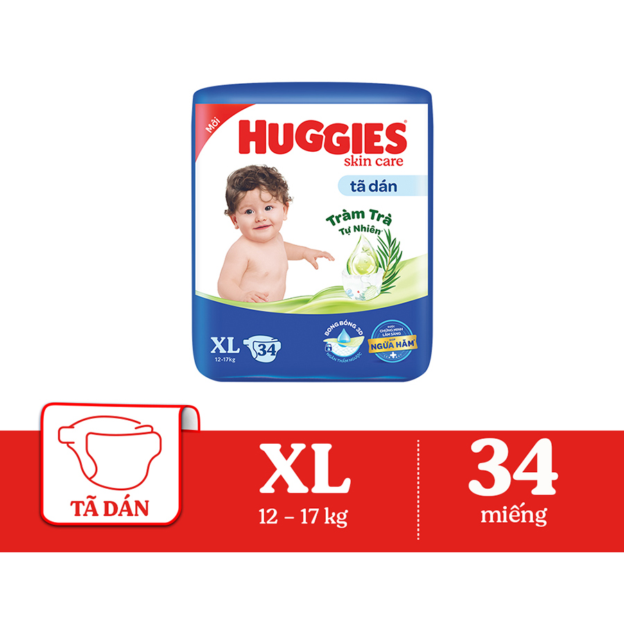 Tã dán Huggies Skincare Jumbo XL34