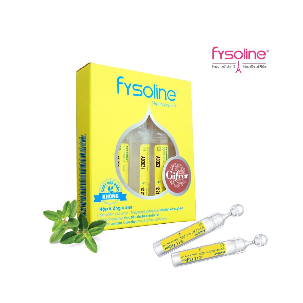 Fysoline - Nước muối sinh lý Kháng khuẩn Pháp - Hỗ trợ nghẹt mũi, viêm mũi, sổ mũi (5 ống)