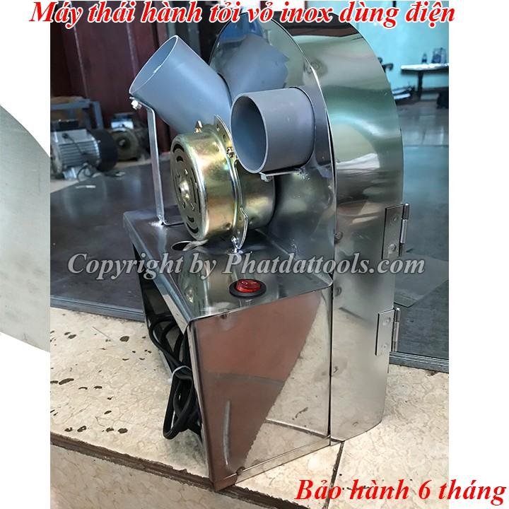 Thiết bị thái hành,tỏi dùng motor điện vỏ inox siêu bền-Tặng kèm bộ 3 lưỡi dao thay thế