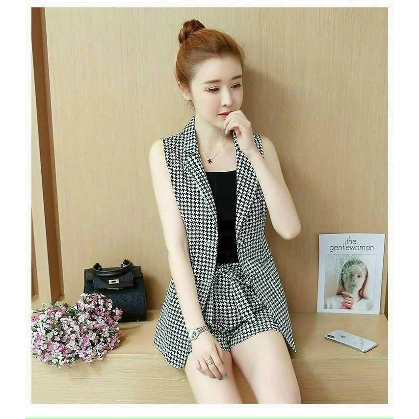 Set Vest Quần Short Áo Vest Sát Nách Kèm Áo Thun Thời Trang