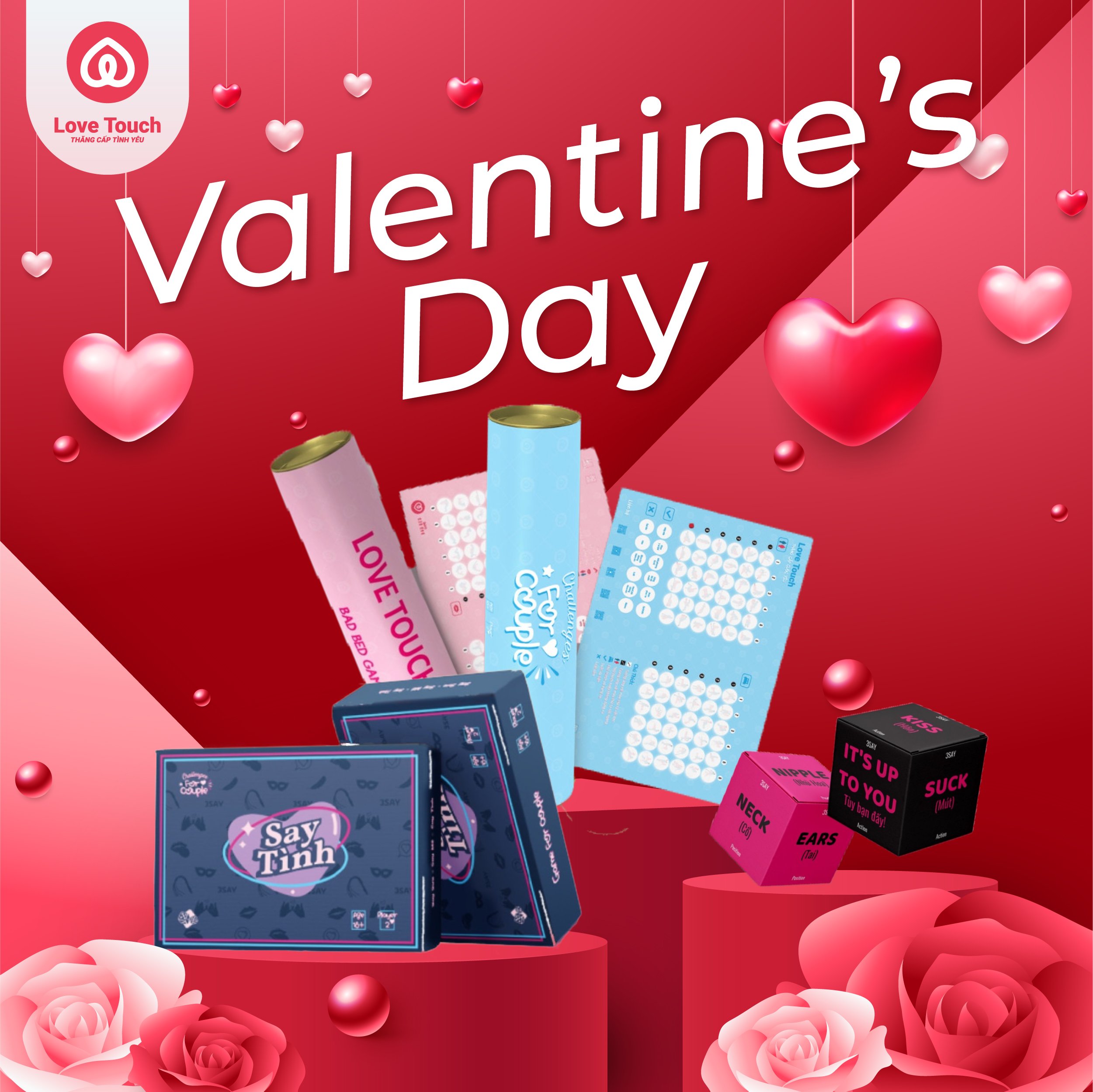 Bộ quà tặng Valentine của LOVE TOUCH dành cho cặp đôi đang yêu cực kì hấp dẫn