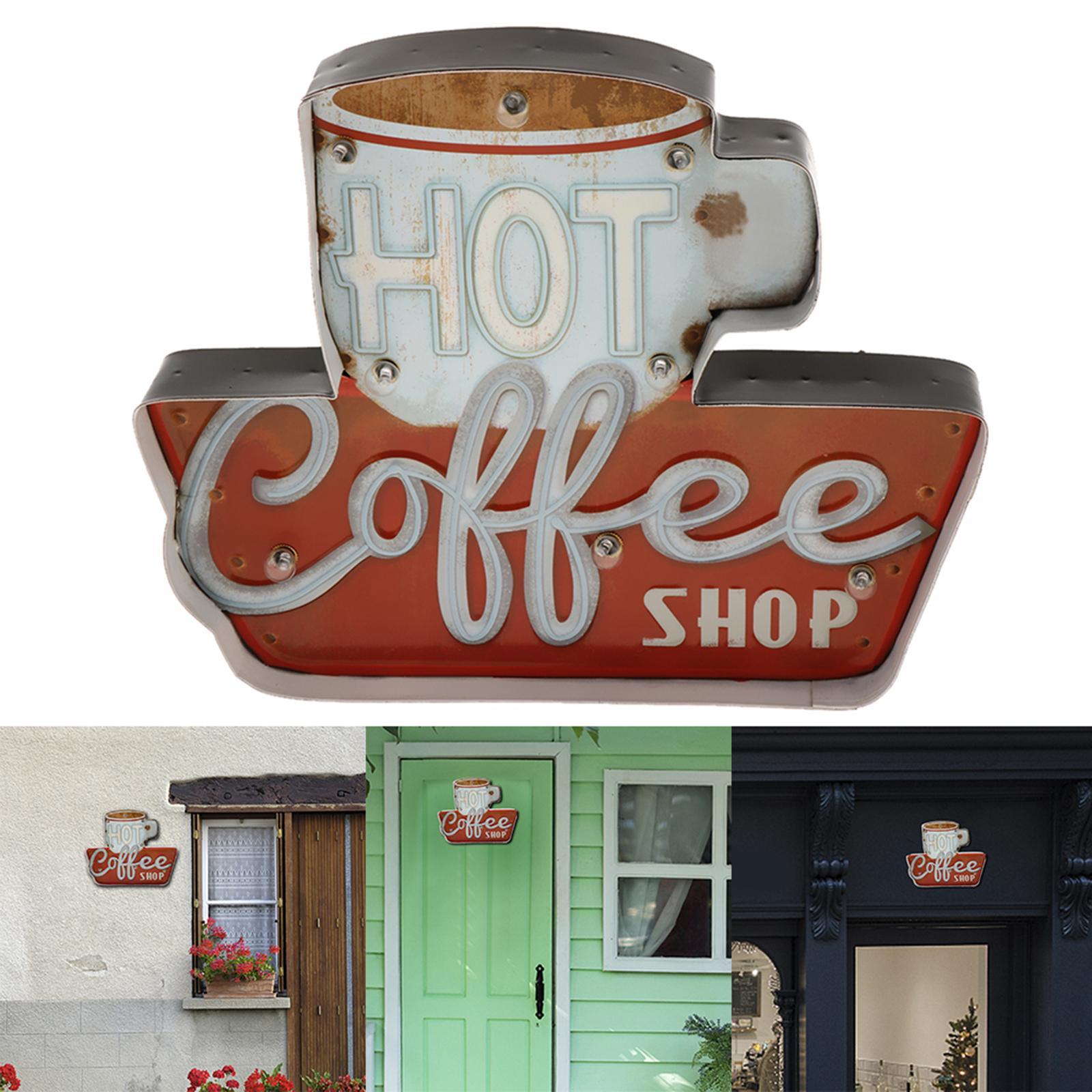 3D Metal Tin Sign Coffee Plaque LED Light Box