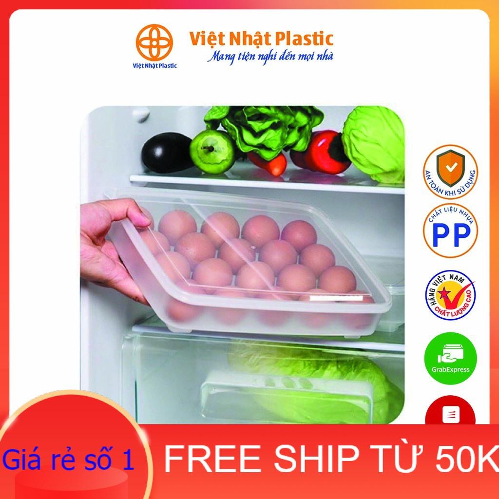 KHAY ĐỰNG TRỨNG 24 NGĂN NHỰA VIỆT NHẬT CÓ NẮP ĐẬY ĐẶT TỦ LẠNH