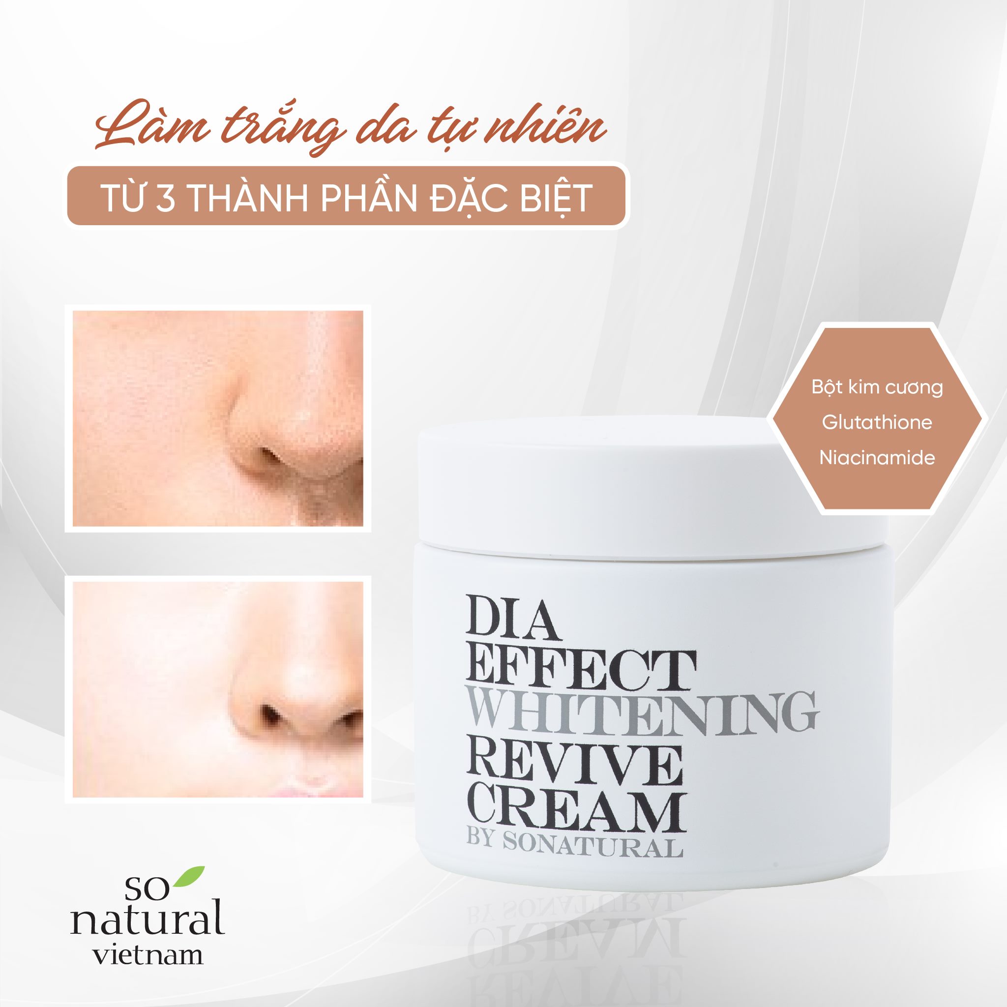 Kem Dưỡng Da Nâng Tone Ngày Đêm Dia Effect Whitening Revive Cream So Natural Hàn Quốc