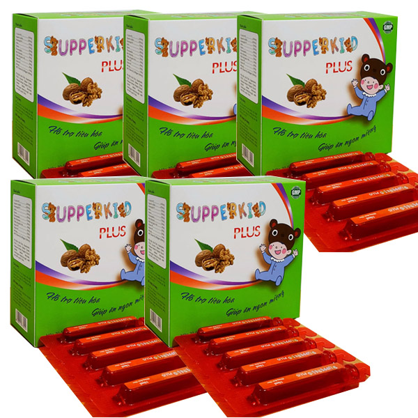 Siro Supperkid plus hỗ trợ tiêu hóa, giúp trẻ ăn ngon dành cho trẻ 5 hộp