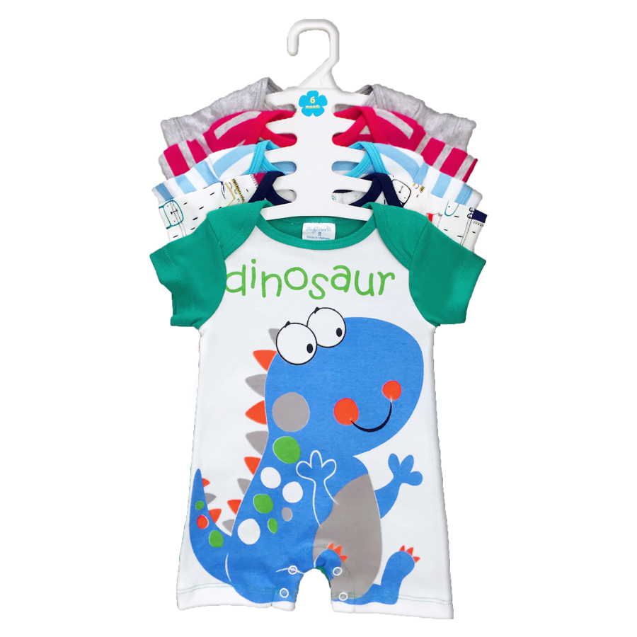 Set 5 Áo Liền Quần Tay Ngắn Cho Bé Trai Baby Wear