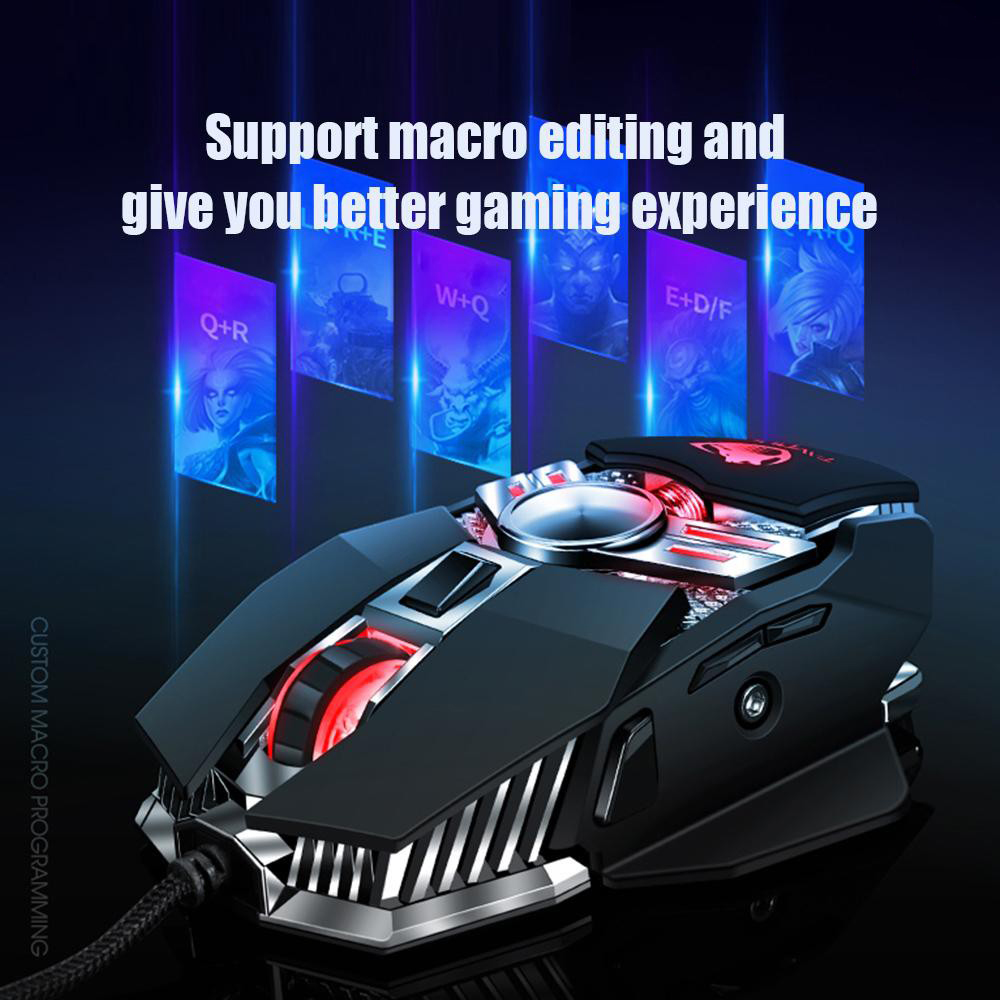 Chuột dây Gaming JVJ T-Wolf V10 - Tặng kèm lót chuột - Hàng chính hãng