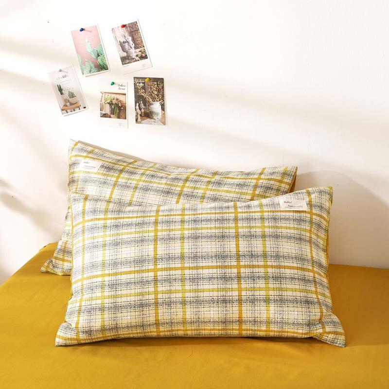 Bộ chăn ga gối cotton tici kẻ LIDACO cao cấp