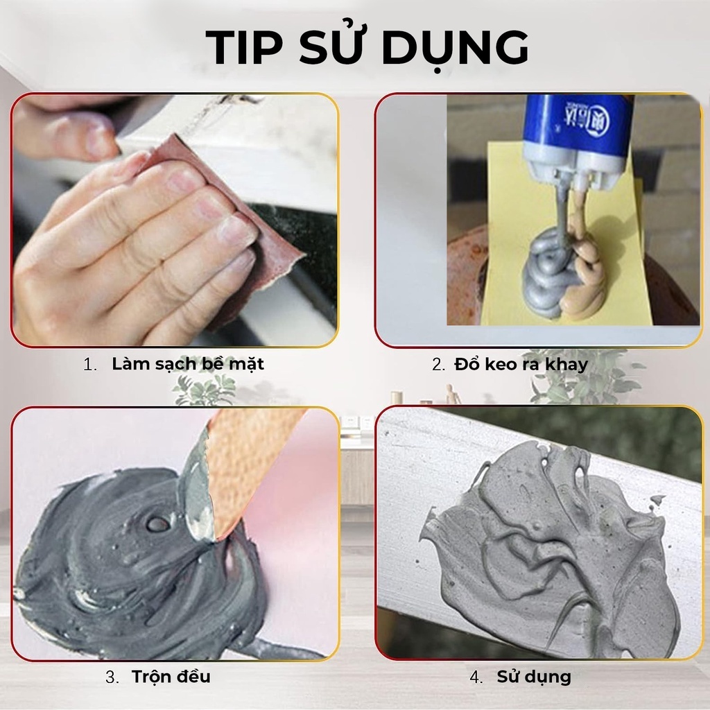 Tuýp 85g, Keo hàn nối vá sắt, thép, kim loại, keo dán hàn mọi bết nứt vỡ,dán sửa nối đồ nhựa đồ gỗ chắc chắn độ bền cao