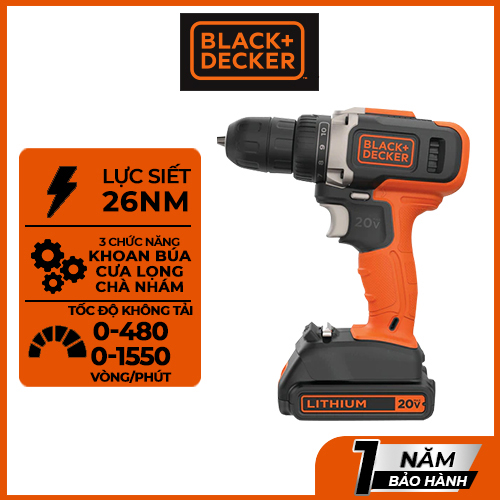 Máy khoan pin 18V Evo BLACK DECKER EVO185B1-B1