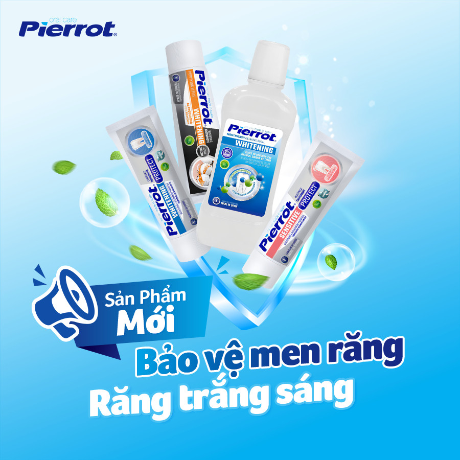 [ Mua 2 tặng 1 bàn chải ] Kem đánh răng Pierrot Whitening trắng răng tự nhiên, chống ố vàng 75ML