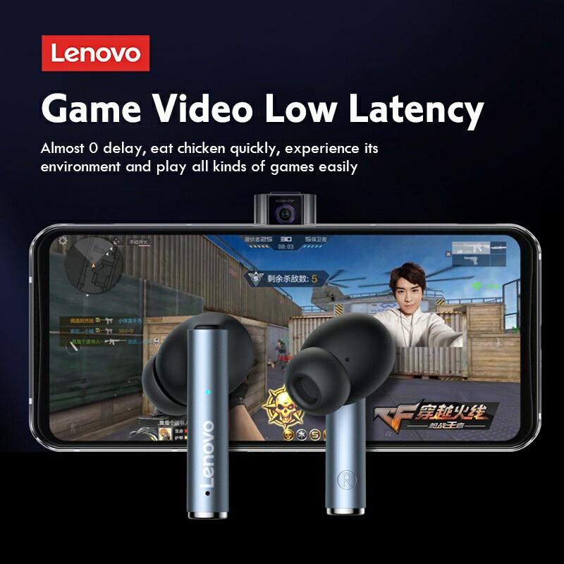 Tai nghe không dây LENOVO LP60 TWS kết nối Bluetooth 5.0 thể thao chống nước độ trễ ít chạm điều khiển mic HD cao cấp-Hàng chính hãng