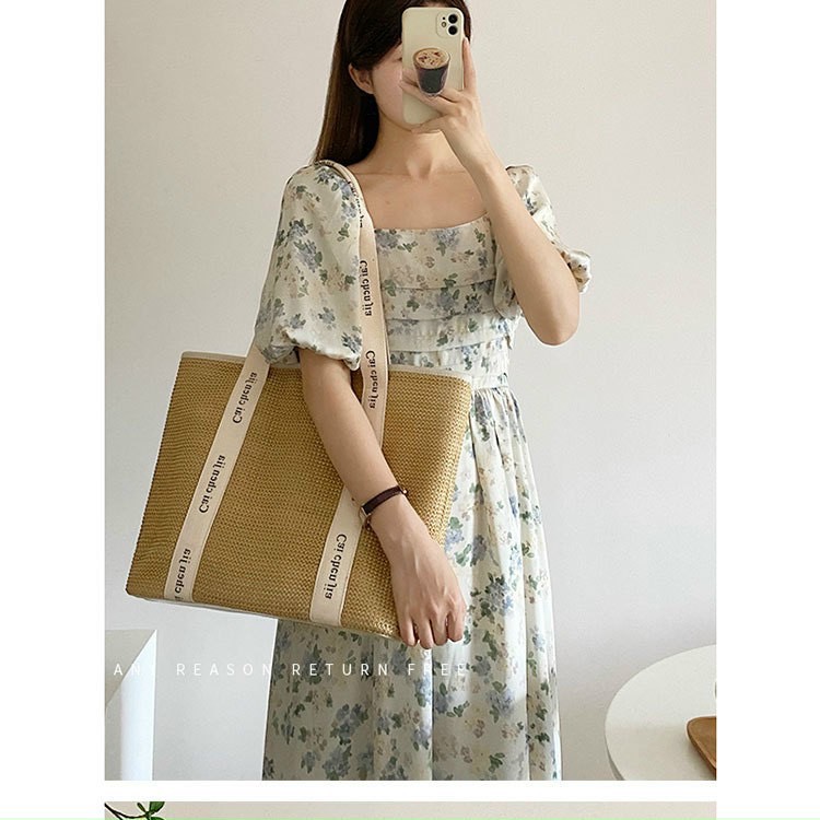 Túi cói siêu to, dây kéo cực tiện lợi