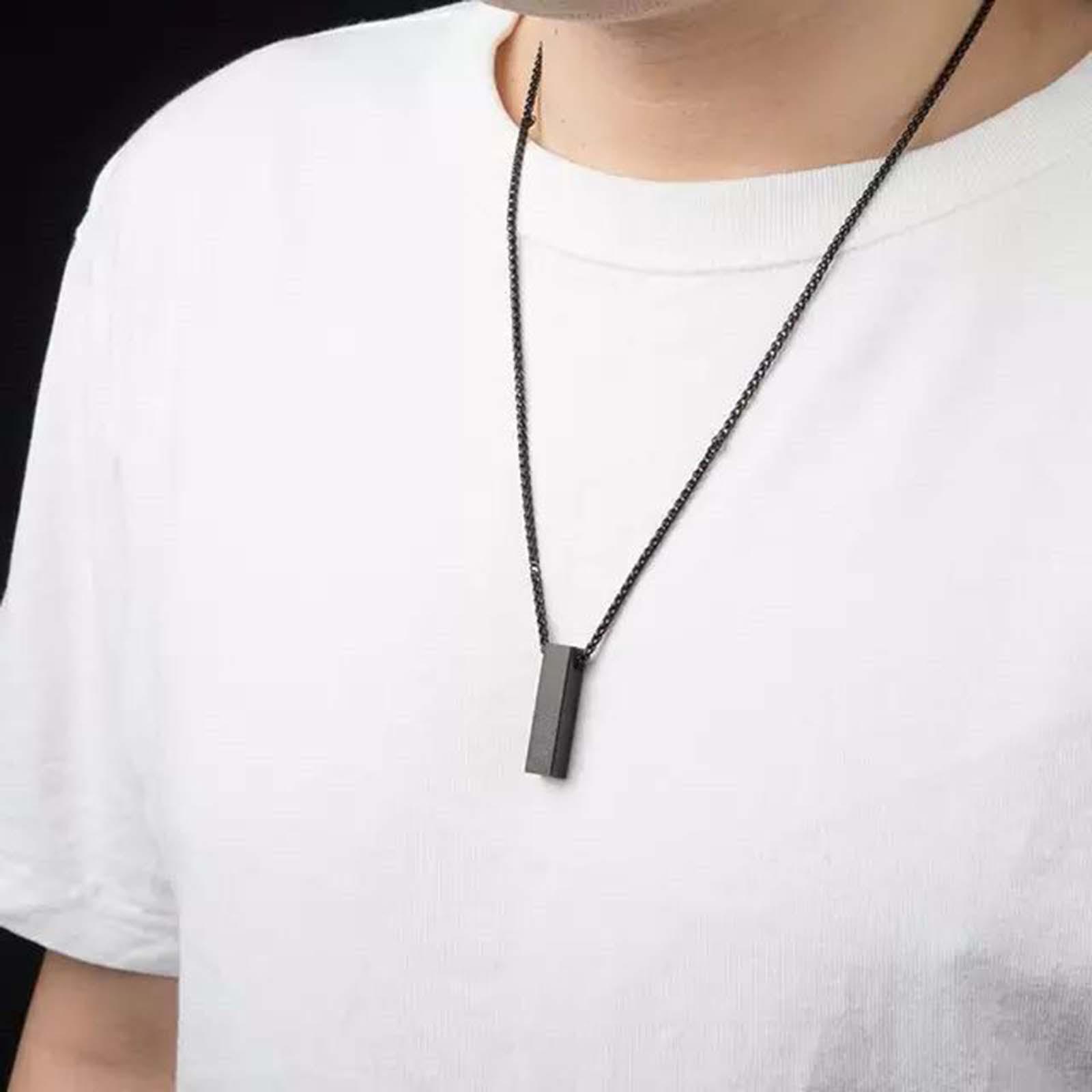 Cremation Urn Necklace for  Manmade Locket Pendant Charm Jewelry Gift Black