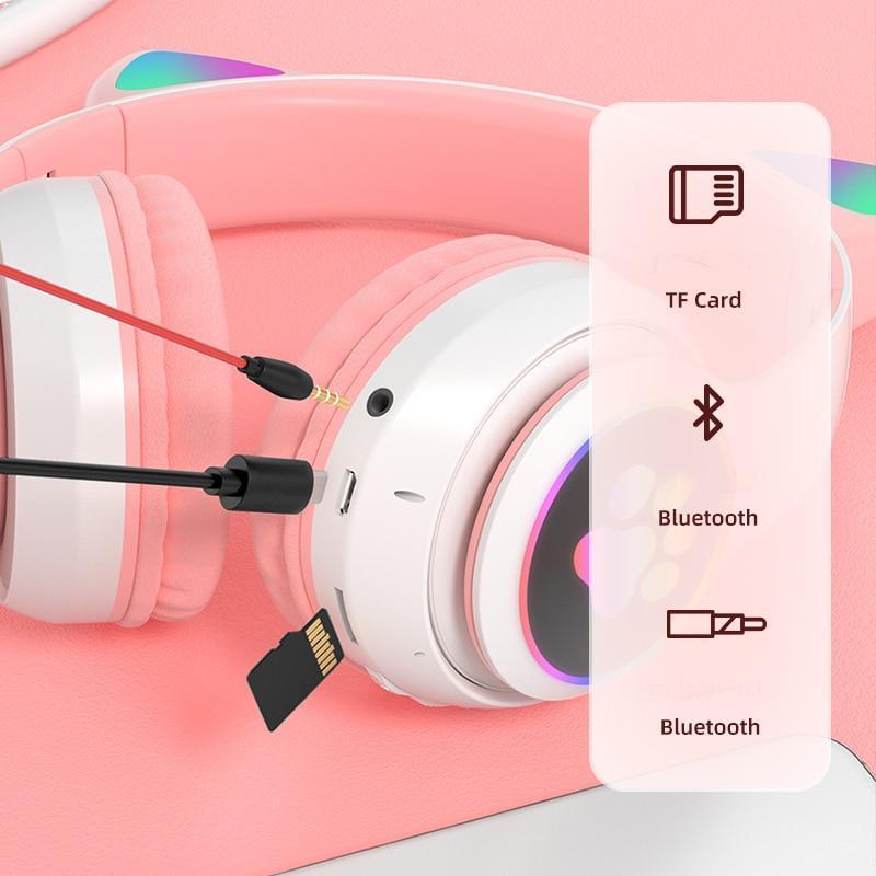 Tai Nghe Nhét Tai Bluetooth 5.0 Bass RGB Chống Tiếng Ồn Hỗ Trợ TF Kakasco Cho Người Lớn Và Trẻ Em