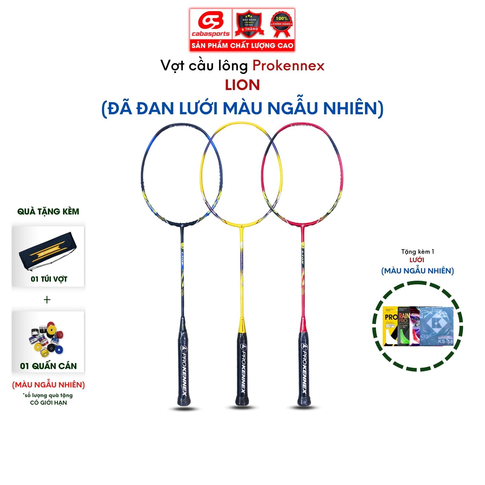 Vợt cầu lông đã đan lưới trợ lực Prokennex Lion chuyên công siêu mạnh, vợt cầu lông carbon cao cấp Bảo hành 6 tháng