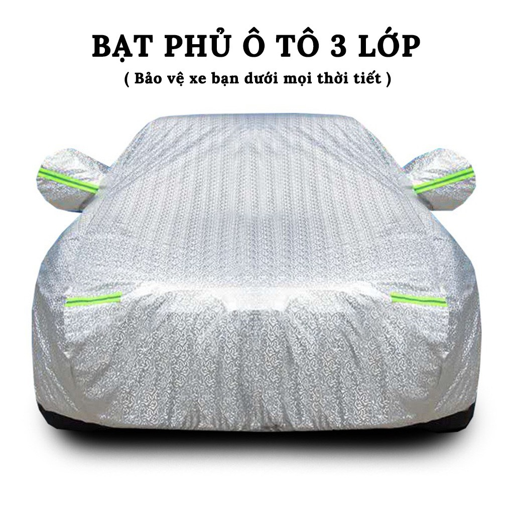 Hình ảnh Bạt phủ ô tô Cao Cấp- Bạt Trùm Xe Hơi Có khóa kéo mở cửa, loại dày 3kg, 3 Lớp Tráng Nhôm