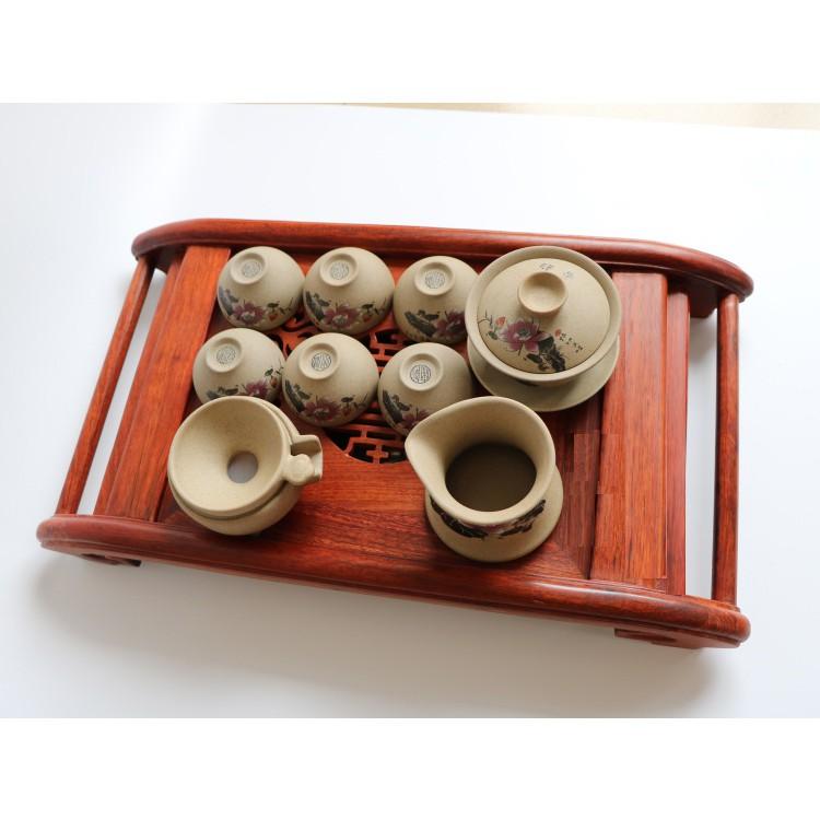 KHAY TRÀ CUỐN THƯ gỗ Hương loại 1 Đẹp mịn