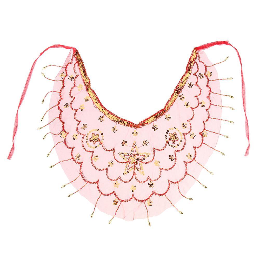 2x Lady Belly Dance Beaded Sequins Face Halloween Costume Accessory