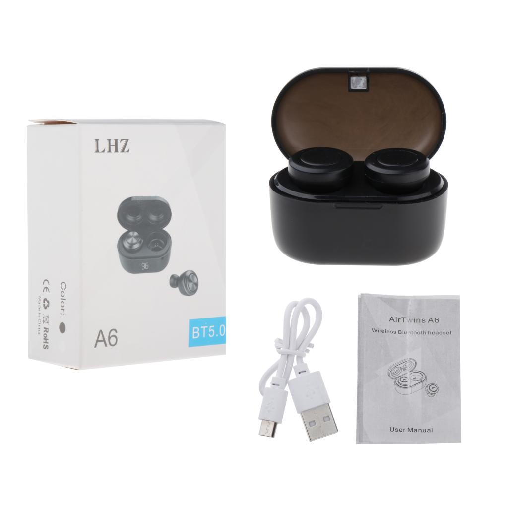 Mini A6 Bluetooth 5.0 TWS Earphone Earbuds Sweat Proof w/ Charging Box